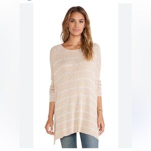 Free People women’s striped oversized sweater. SZ L. Boat neck‎ long sleeve